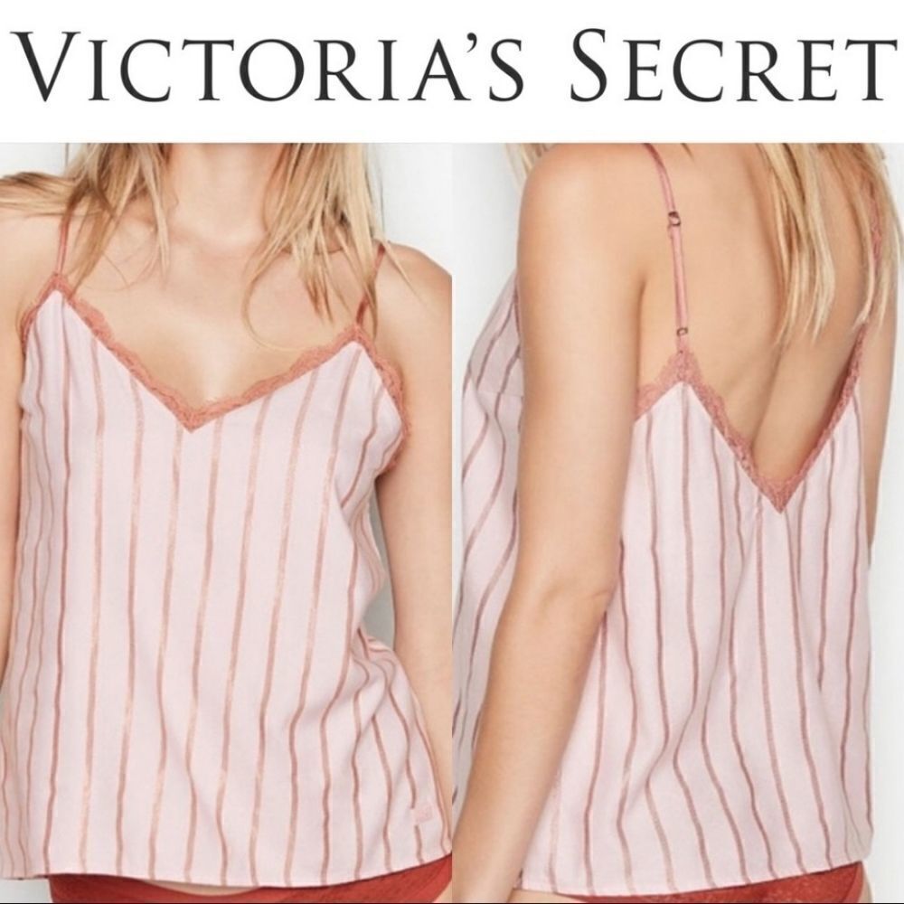 NWT Victoria's Secret Pink Striped Pajama Tank Top (M)